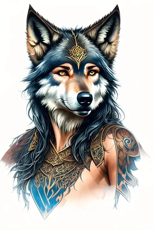 Warrior Woman Wolf