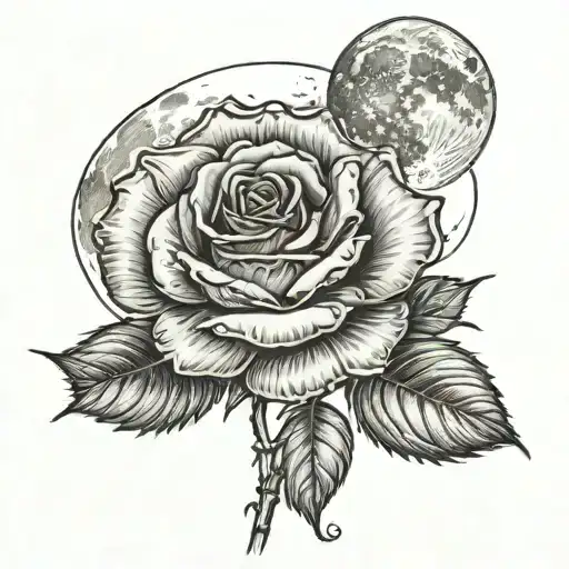 Full Moon With A Rose