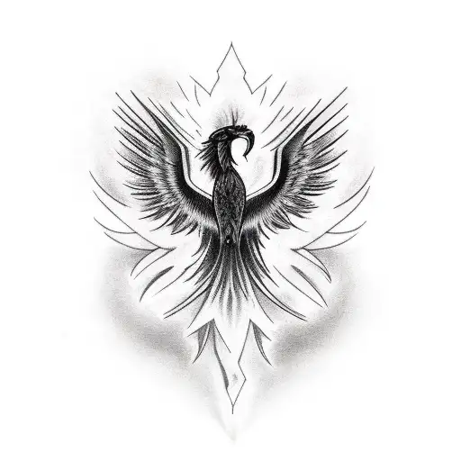 Black Phoenix On Left Shoulder