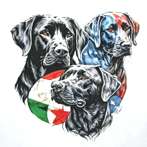 Black Labs With Italian Flag Embedded Inside