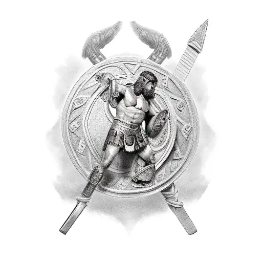 Roman Gladiator With Shield