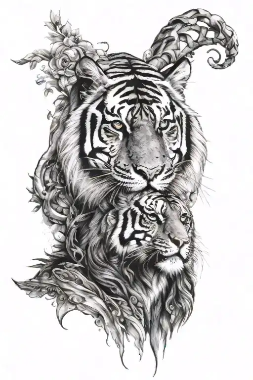 Tiger And Shiva Face