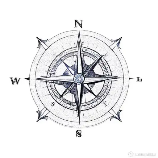 Sailing Compass With Map