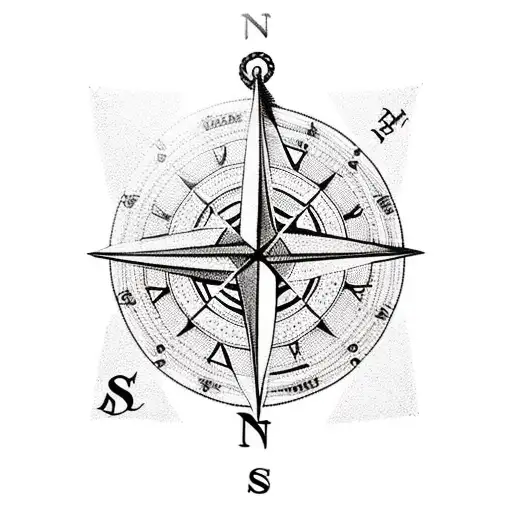 Sailing Compass With Map And Rope