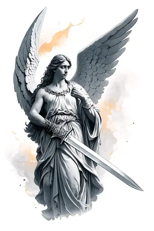 Angel Holding A Sword