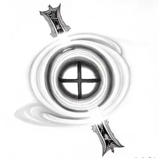 Black Hole With A Christian Cross Behind It