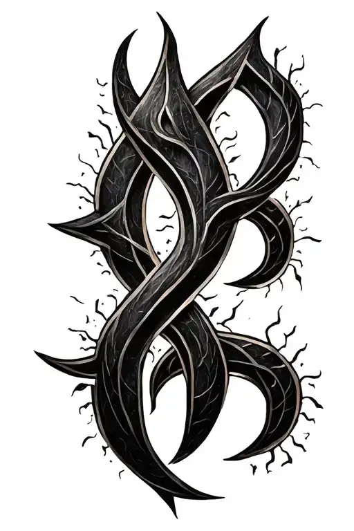 Ansuz Rune And Algiz Rune Symbol Intertwined