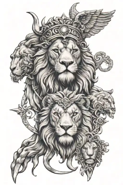 Zeus And Third Eye Plus A Lion Head