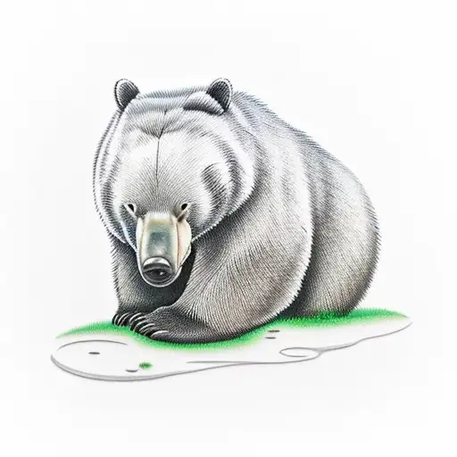 A Sleeping Bear That Is Being Disturbed By A Child