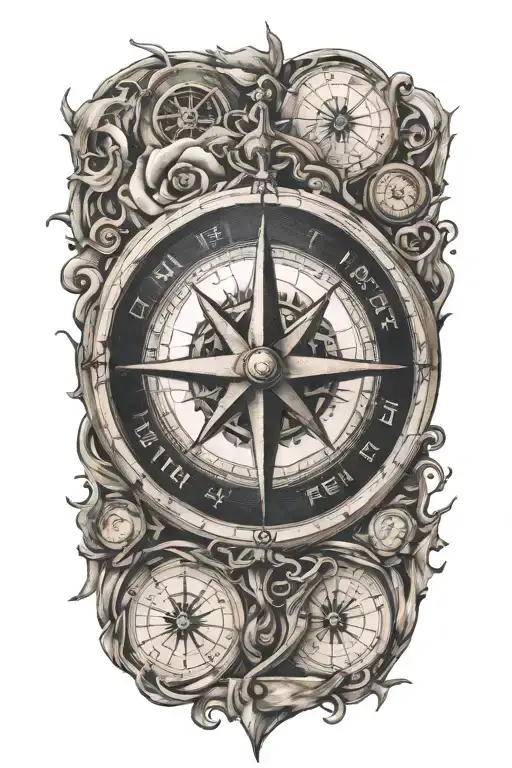 A Compass Rose Intertwined With A Winding Road Symbolizing Your Love For Travel And Exploration