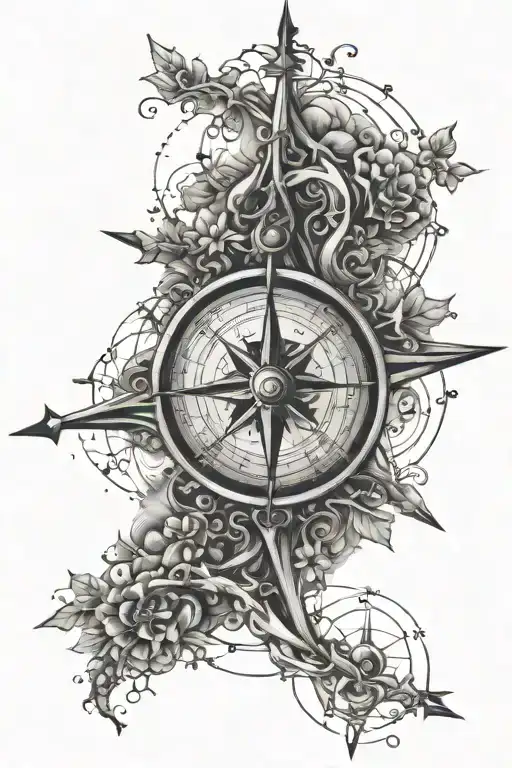 A Compass Rose Intertwined With A Winding Road Symbolizing Your Love For Travel And Exploration