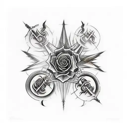 Nine Gates Of Hell By Dante In A Rose