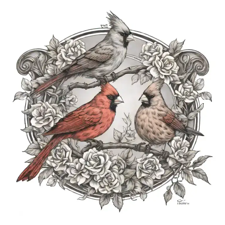 Two Cardinals Repersenting Lost Of A Loved One