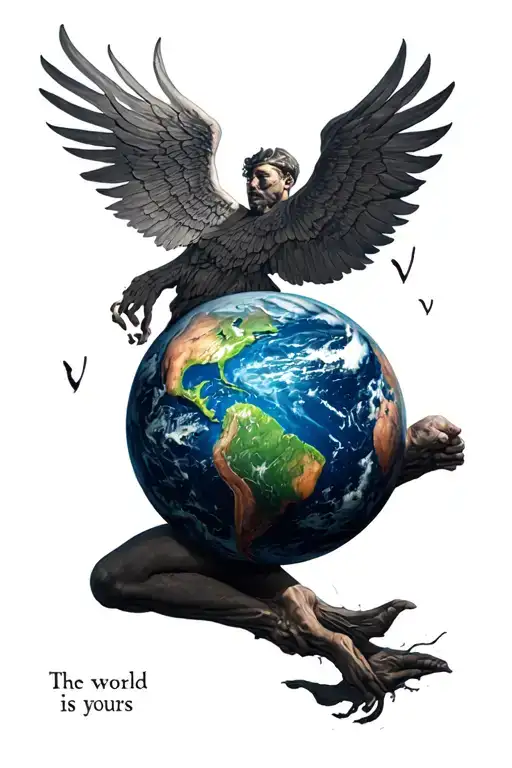 Atlas Carrying The Earth But It Says The World Is Yours