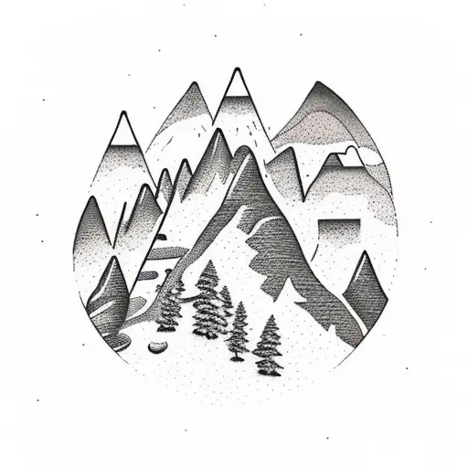 Mountain Scene With Planets In The Sky