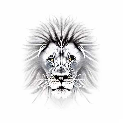 A Realistic Portrait Of A Lion Wearing A Metal Band T-shirt