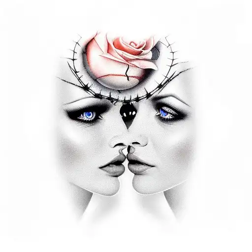 Lovers With Barbed Wire Fire Lips