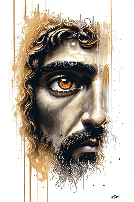Jesus Eyes Looking Vertical