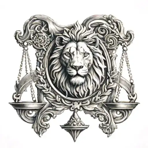 Lion Head Scales Of Justice
