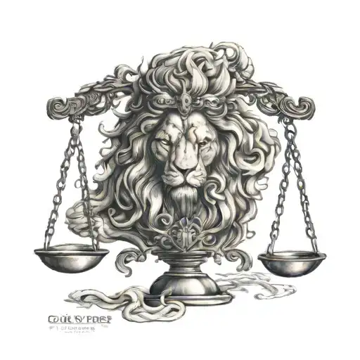 Lion Head Scales Of Justice