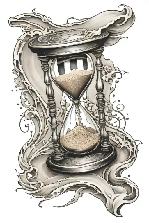 Hourglass With Sand Clock