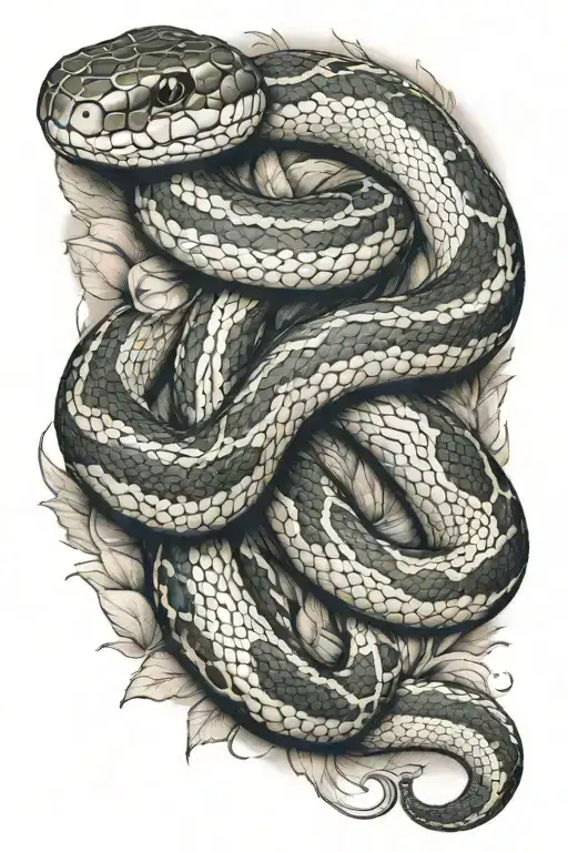 A Snake Wrapping The Arm Sleeve Tattoo Design