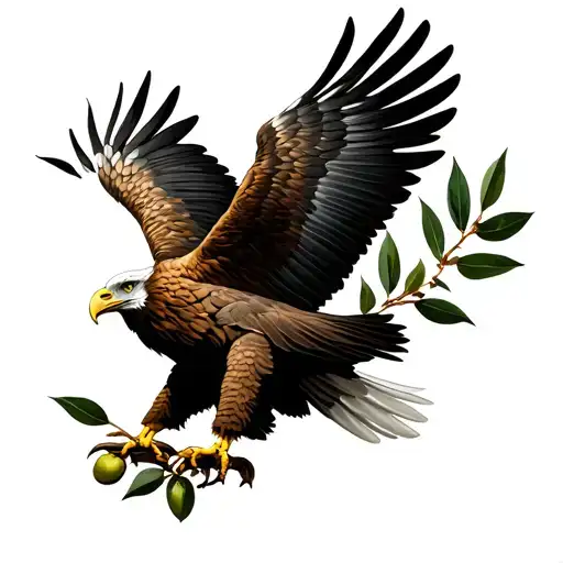 An Albanian Eagle And Olive Branch