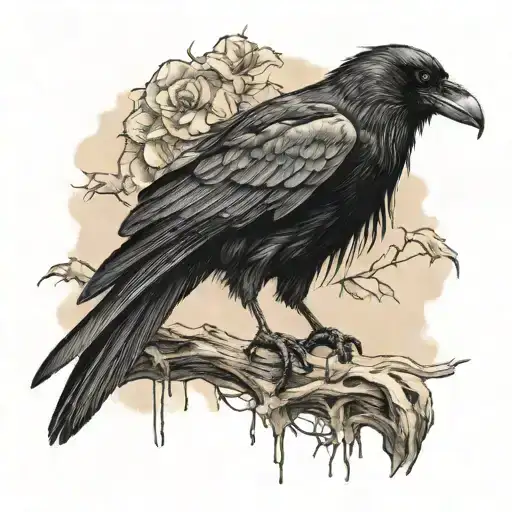 A Crow Standing On Death Hold Life On The Back