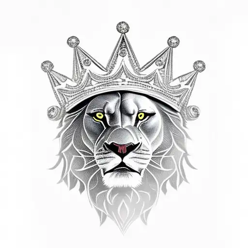Roaring Lion Wearing Crown