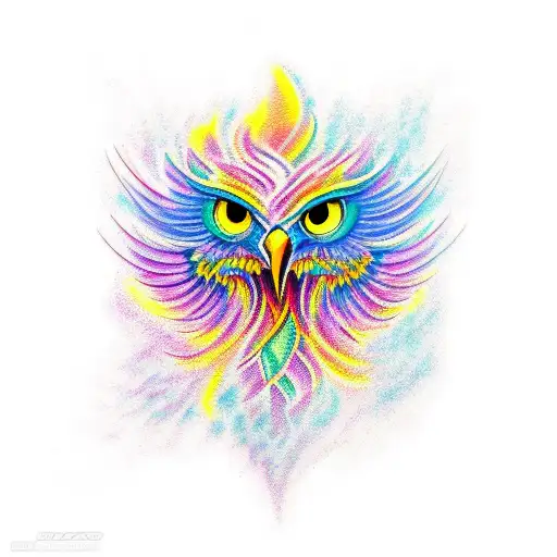 Portrait Of A Phoenix With Vibrant Colors