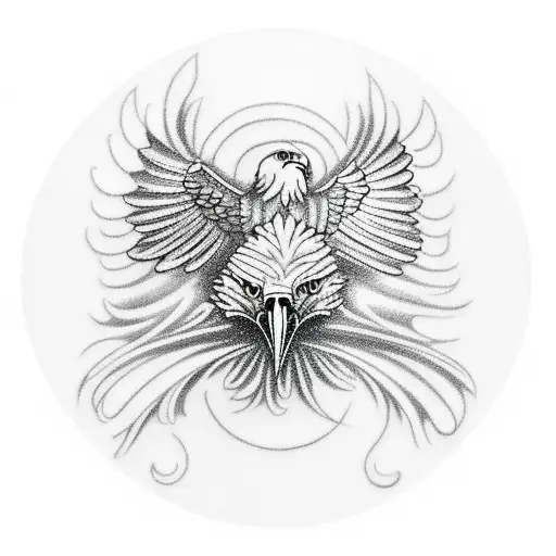 An Eagle Playing A Guitar Surrounded By Swirling Psychedelic Patterns