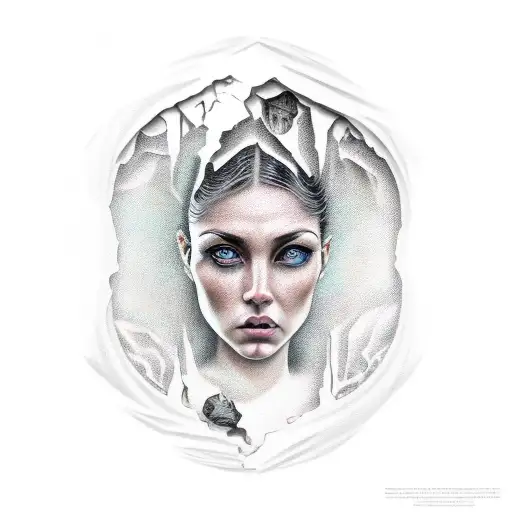 Face Of Women Like Broken Window