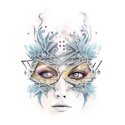 Face Of Women Looks Like Broken Window