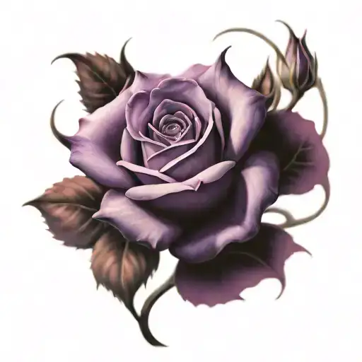 Purple Rose And Sun Shining