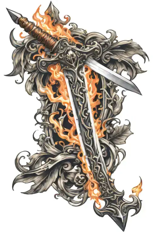 Fantasy Sword On Fire