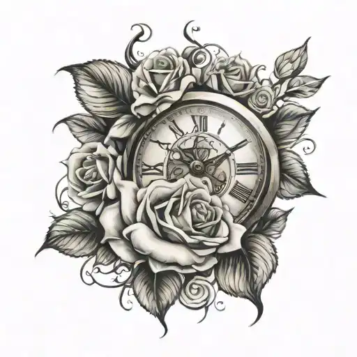 Clock And A Rose