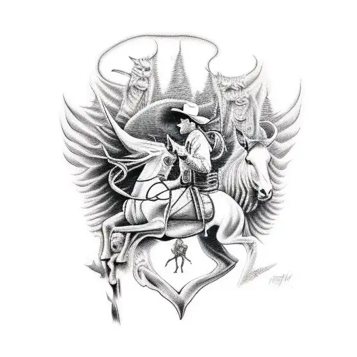 Cowboy Shaking Hands With The Devil