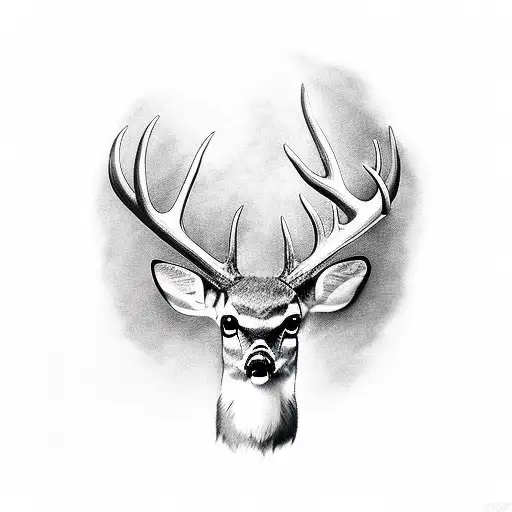 White Tail Deer With Bird On Antler