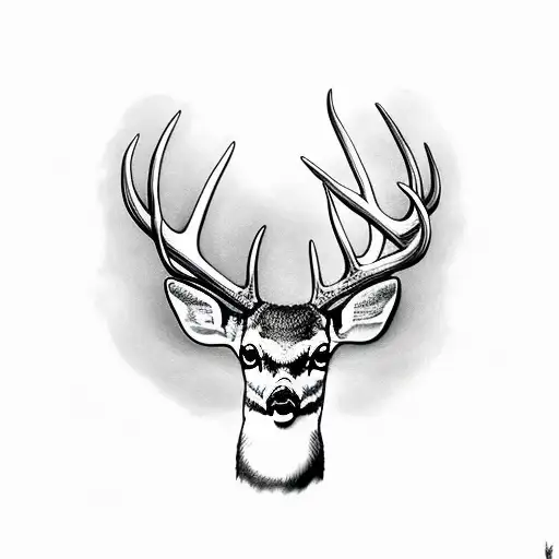 White Tail Deer With Bird On Antler