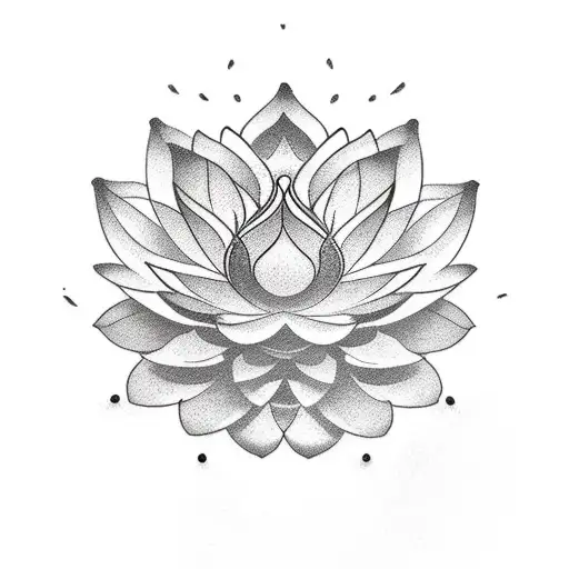 Lotus Flower And Above It Written Name Rea