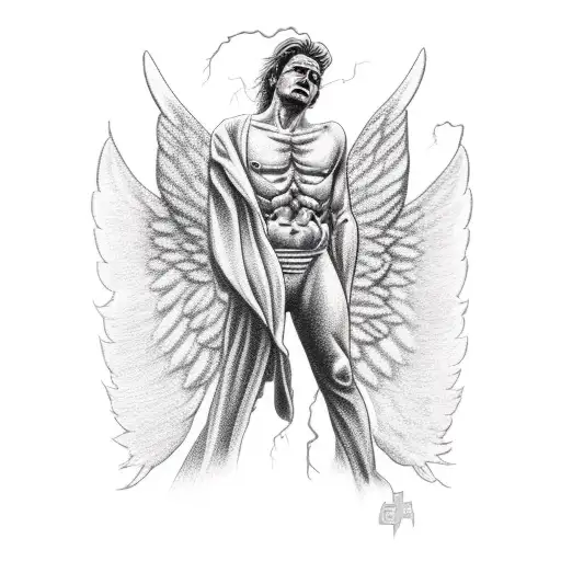 Angel Man Consumed By Lightning Rushing Through Your Body