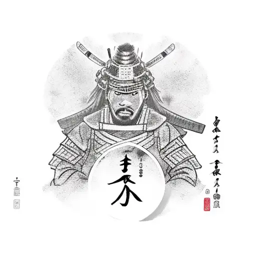 A Samurai Warrior Practicing Martial Arts With A Majestic Pine Tree In The Background