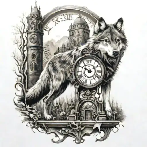 Wolf And Clock Tower