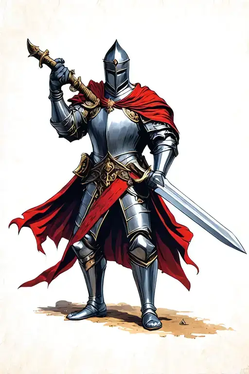 Knight Holding A Sword