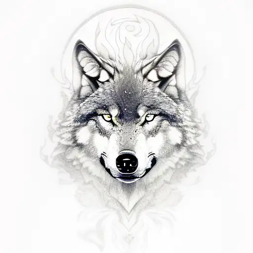 Agressive Wolf With Fire Eayes