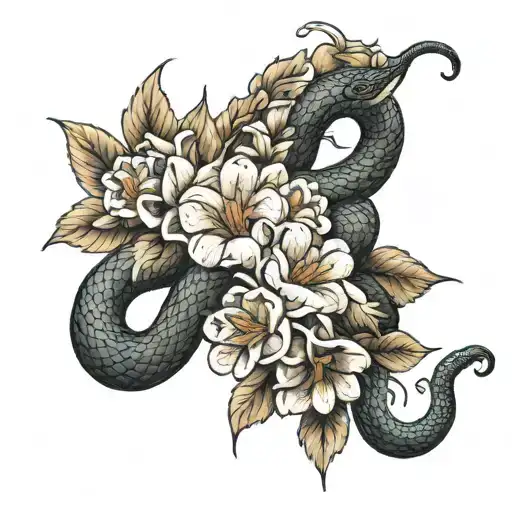 Snake And Flower Bouquet