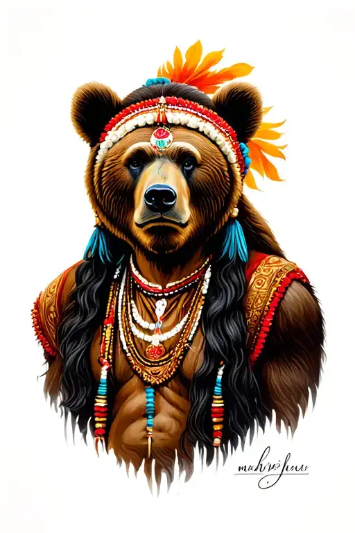 Indian With Bear