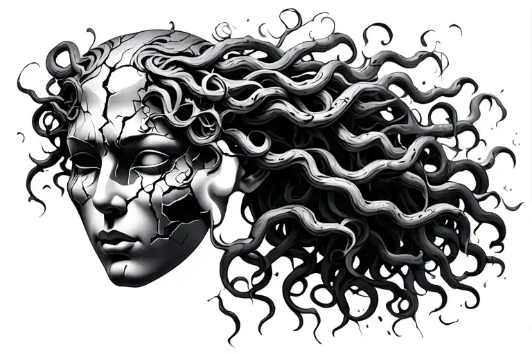 Medusa Mask Broken Collumns