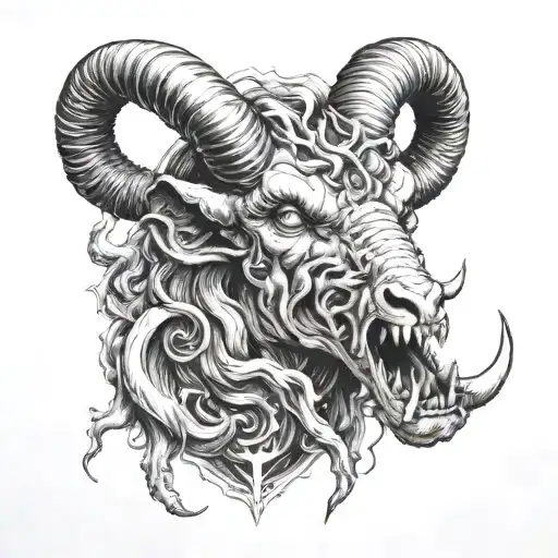 Aries Demon Mythical Horror Movie Scene