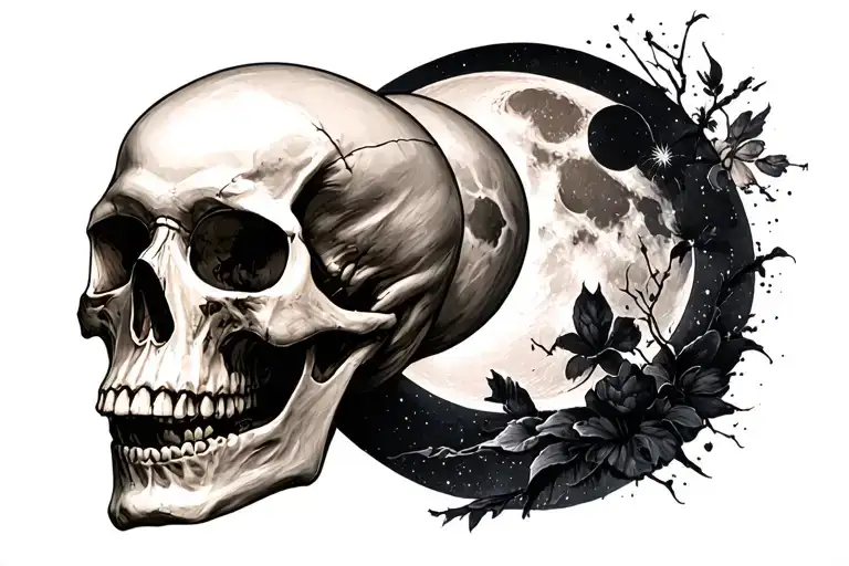 Skull And Moon